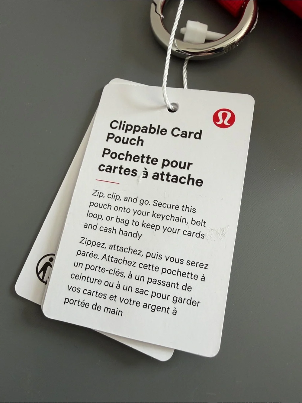 Lululemon Red Clippable Card Pouch - NWT